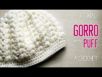 Gorro CROCHET punto PUFF en forma de espiga, PASO A PASO