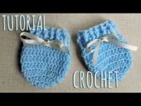 Como tejer a crochet manoplas para bebes-Unisex