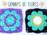 GRANNY SQUARE de FLOR a crochet | tutorial paso a paso · Ahuyama Crochet