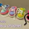 Cómo tejer zapatitos o botitas para bebé crochet, ganchillo – Varias Tallas (2/2)